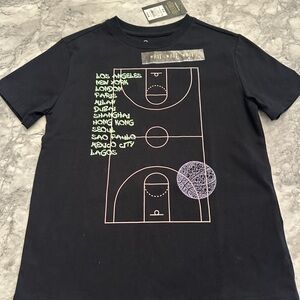 Black Graphic T-Shirt with City Names